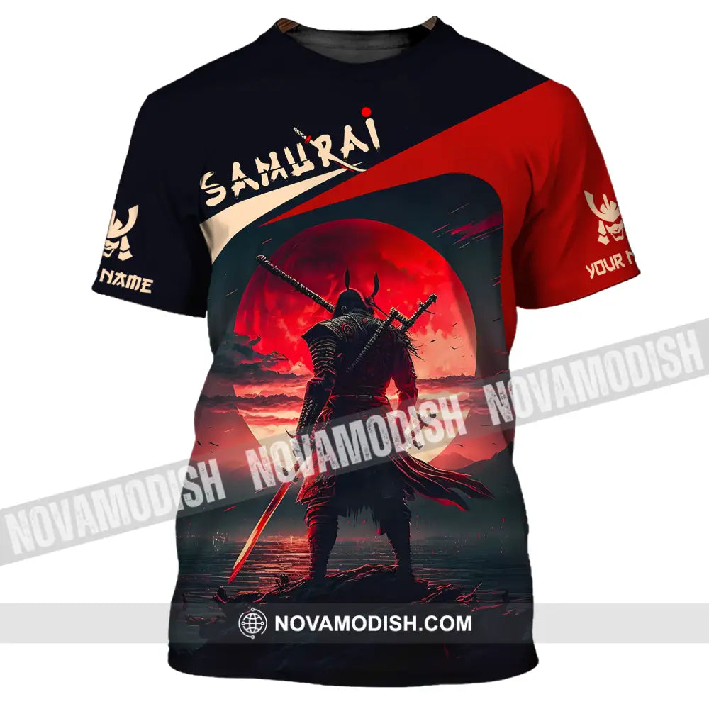 Unisex Shirt - Custom Name Samurai Red Black Shirt T-Shirt / S T-shirt