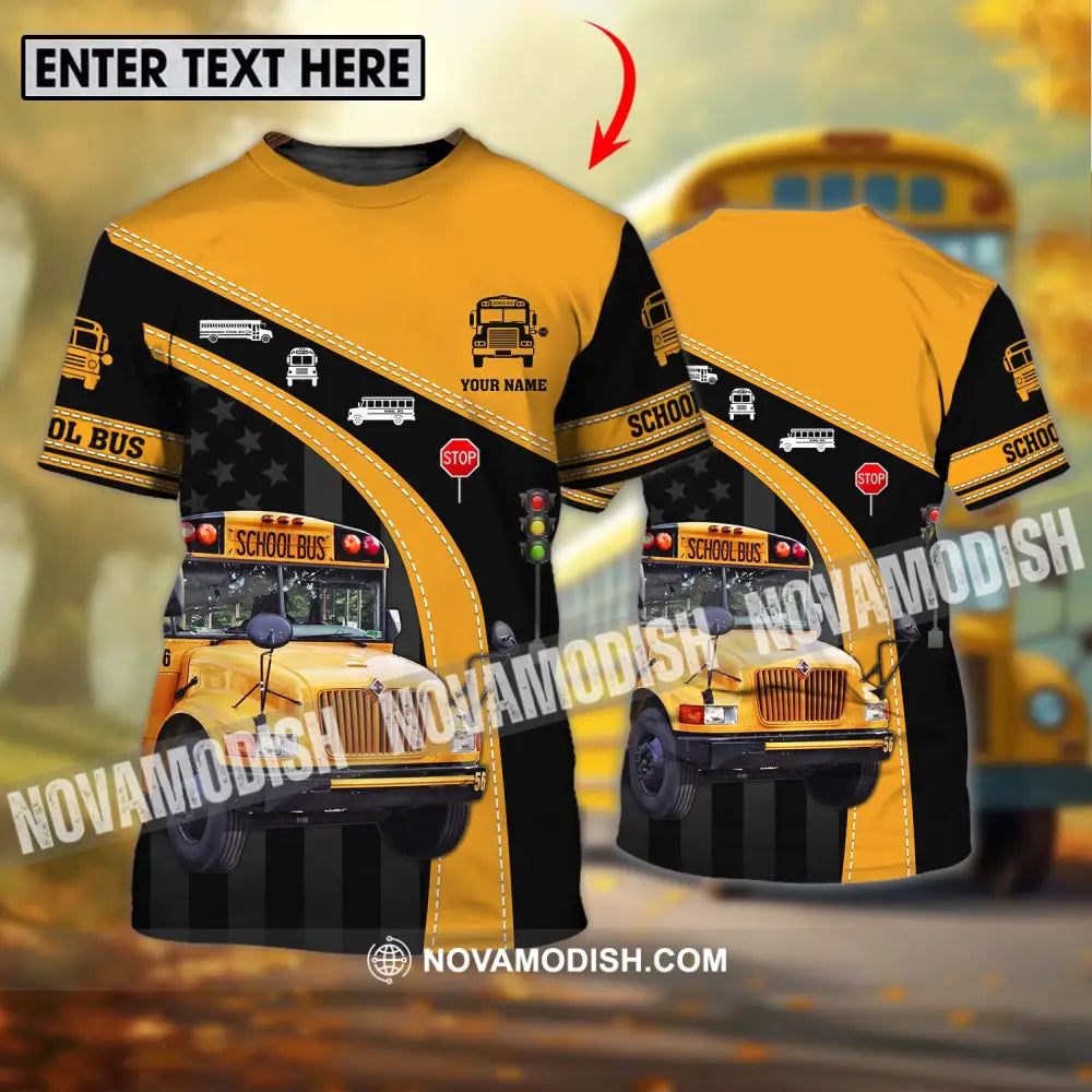 Unisex Shirt - Custom Name School Bus Shirt T-shirt