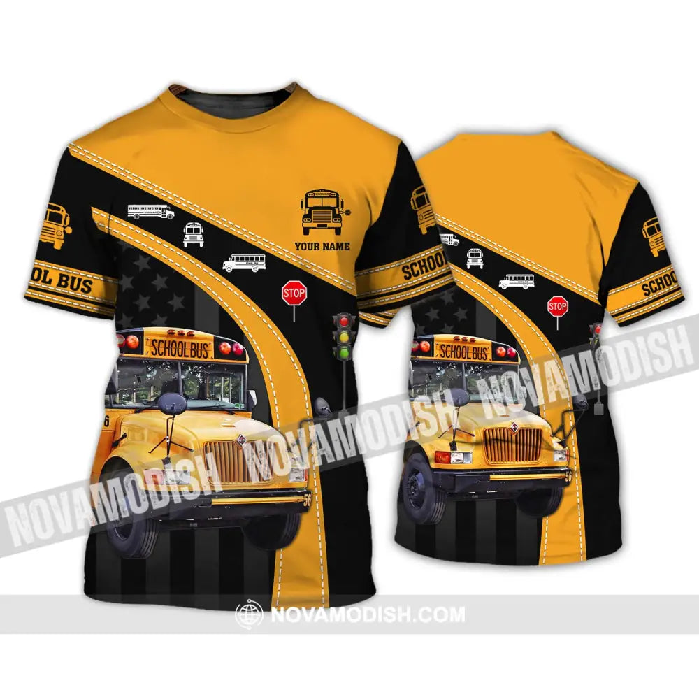 Unisex Shirt - Custom Name School Bus Shirt T-Shirt / S T-shirt