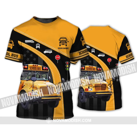 Unisex Shirt - Custom Name School Bus Shirt T-Shirt / S T-shirt