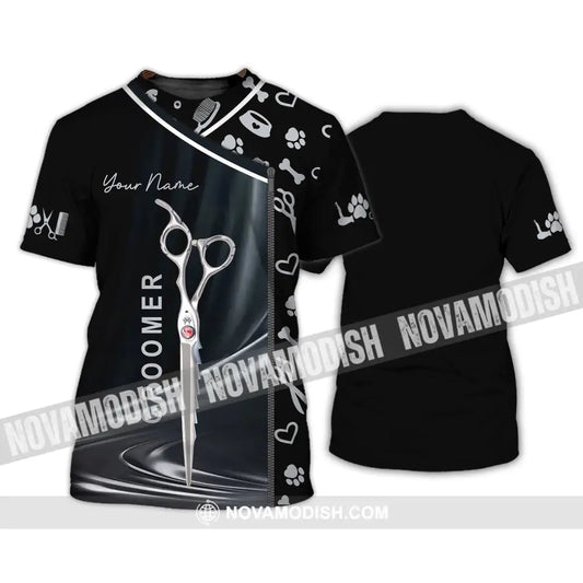Unisex Shirt - Custom Name Shirt - Scissors Groomer Shirt T-Shirt / S T-shirt