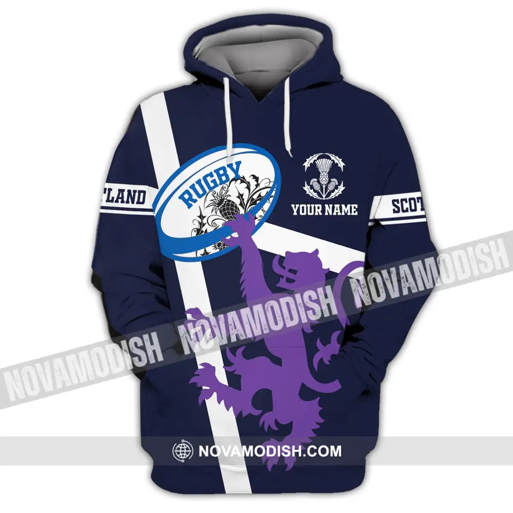 Unisex Shirt Custom Name Scotland Hoodie Rugby Lover T-Shirt / S
