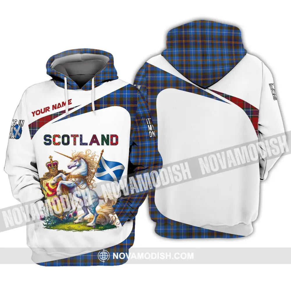 Unisex Shirt Custom Name Scotland Polo Long Sleeve Lover T-Shirt Hoodie / S