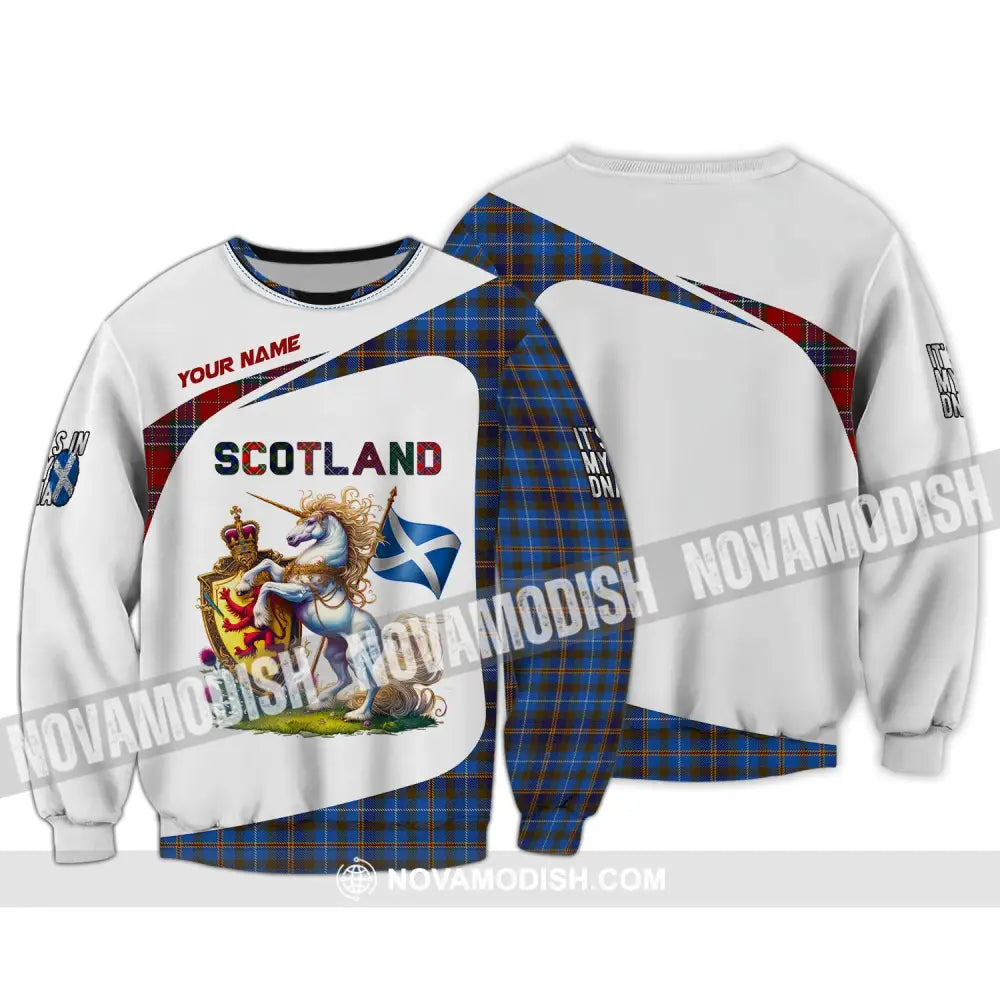 Unisex Shirt Custom Name Scotland Polo Long Sleeve Lover T-Shirt / S