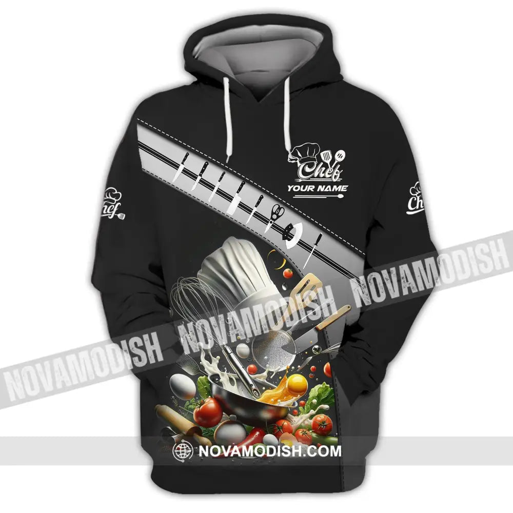 Unisex Shirt - Custom Name Shirt - Set Knife Of Chef Kitchen Equipment Hoodie / S T-shirt