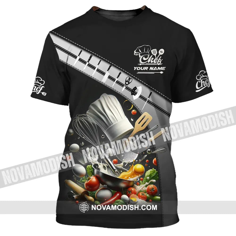 Unisex Shirt - Custom Name Shirt - Set Knife Of Chef Kitchen Equipment T-Shirt / S T-shirt