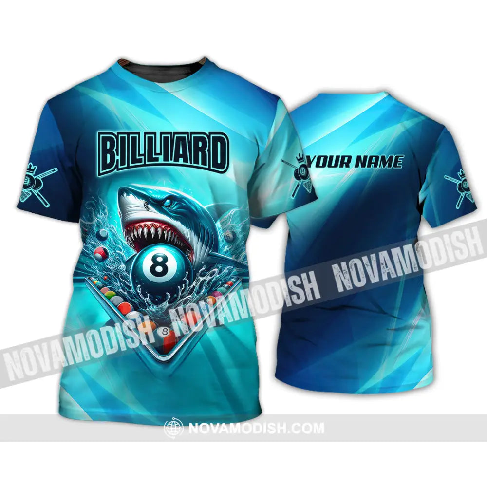 Unisex Shirt - Custom Name Shark Billiards Sport Shirt T-Shirt / S T-shirt