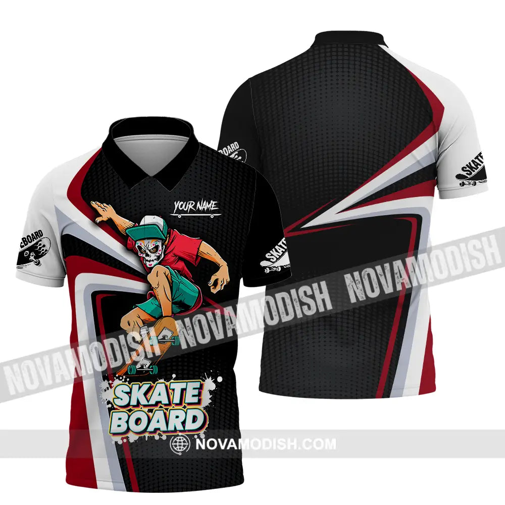 Unisex Shirt - Custom Name Skateboard Sport Shirt For Player Polo Shirt / S T-shirt