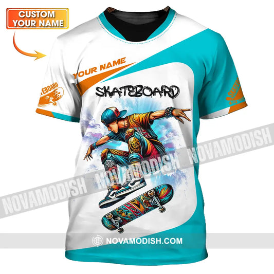 Unisex Shirt - Custom Name Skateboarding Player Light Sport Shirt Playing T-shirt