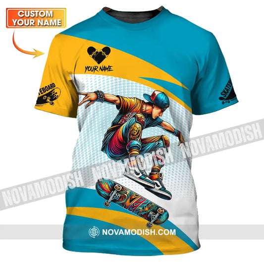 Unisex Shirt - Custom Name Skateboarding Player Sport Shirt Playing T-shirt