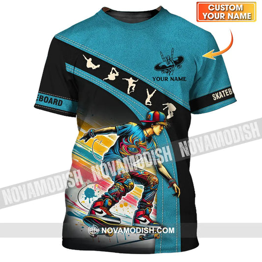 Unisex Shirt - Custom Name Skateboarding Player Sport Shirt T-shirt