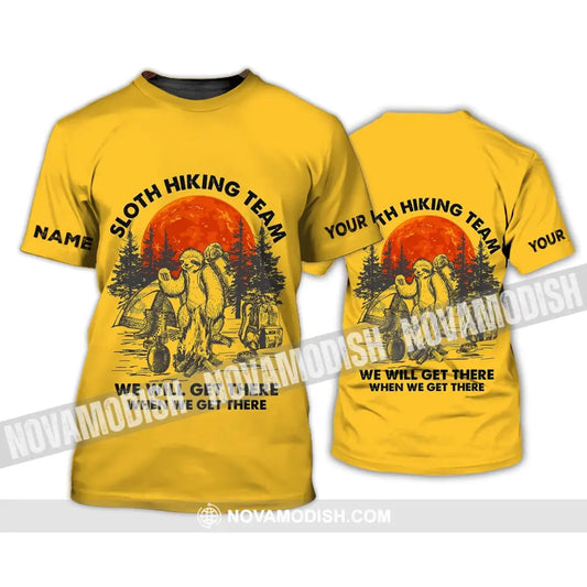 Unisex Shirt - Custom Name Shirt - Sloth Hiking Team We Will Get There When We Get There Name Shirt T-Shirt / S T-shirt