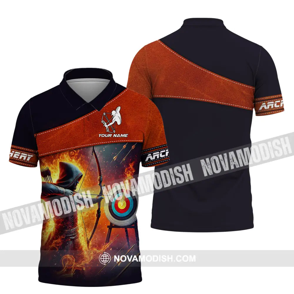 Unisex Shirt - Custom Name Sport Shirt Archery Lover Polo Shirt / S T-shirt