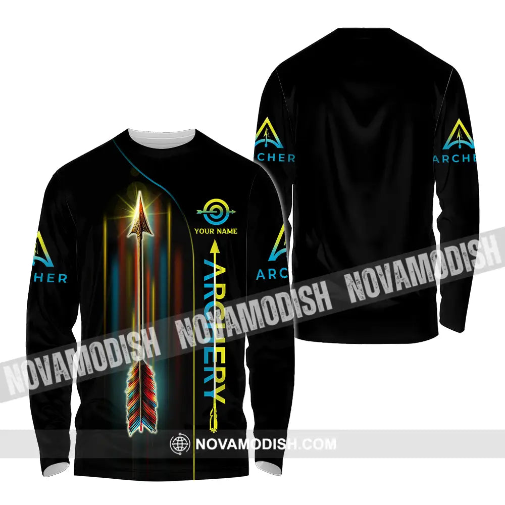 Unisex Shirt - Custom Name Sport Shirt Archery Player Long Sleeve Shirt / S T-shirt
