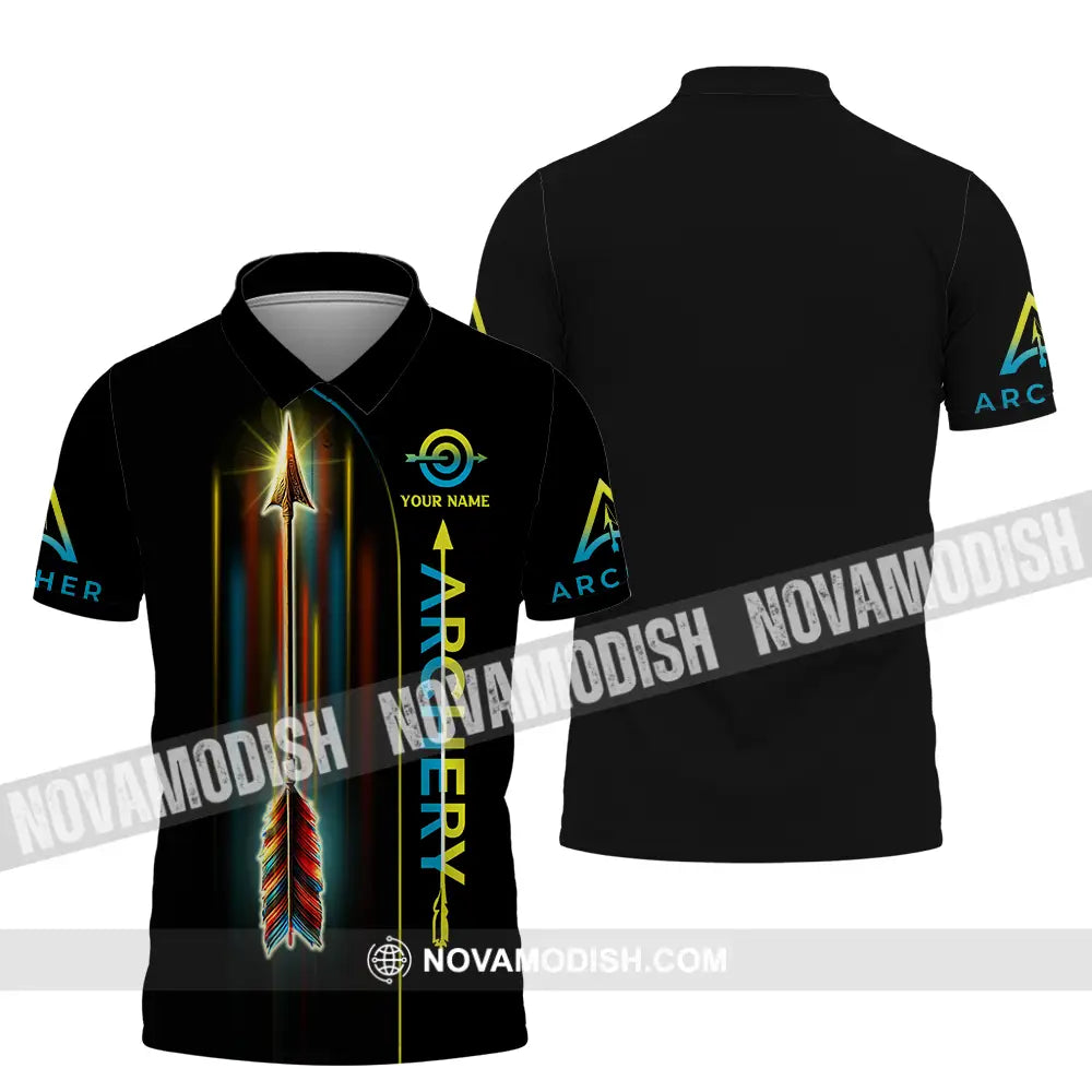 Unisex Shirt - Custom Name Sport Shirt Archery Player Polo Shirt / S T-shirt