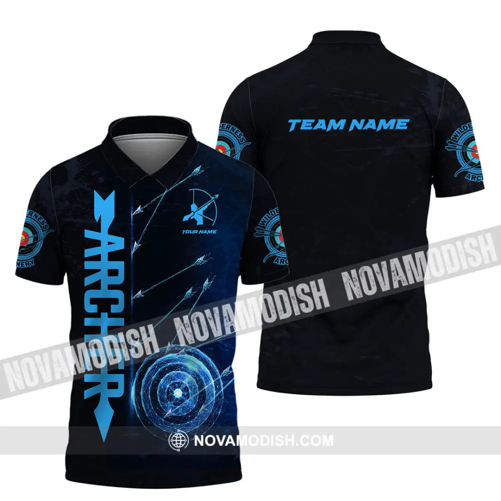 Unisex Shirt - Custom Name Sport Shirt Archery Player Polo Shirt / S T-shirt