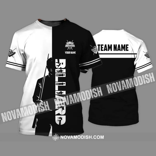 Unisex Shirt - Custom Name Sport Shirt Billiard Classic Black And White T-Shirt / S T-shirt