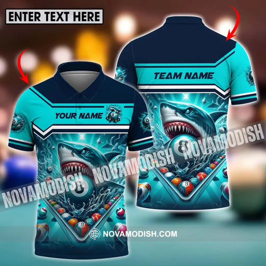 Unisex Shirt - Custom Name Sport Shirt Billiard Shark T-shirt