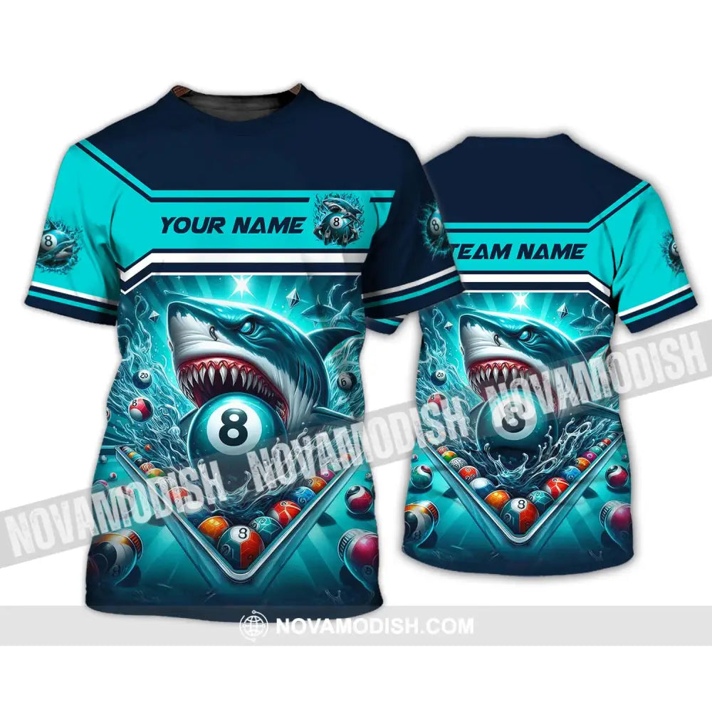 Unisex Shirt - Custom Name Sport Shirt Billiard Shark T-Shirt / S T-shirt