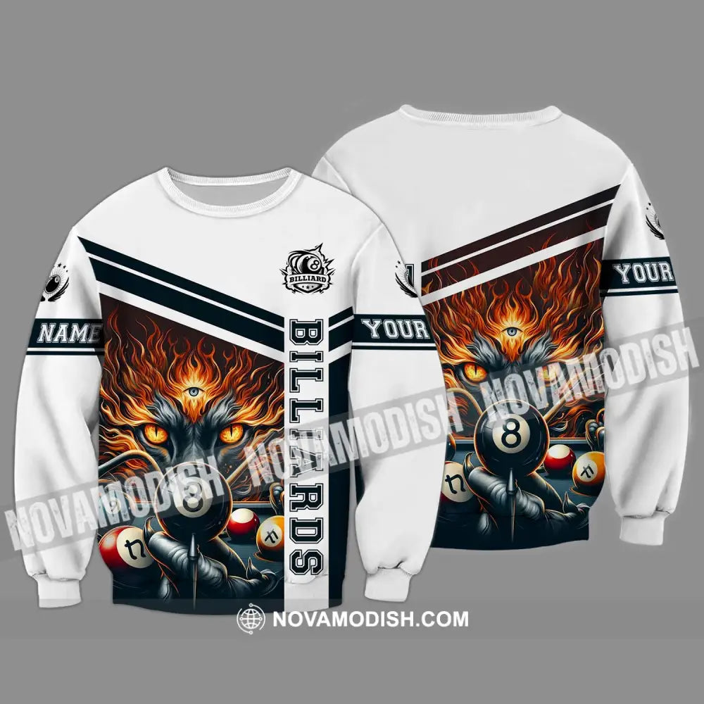 Unisex Shirt - Custom Name Sport Shirt Billiard Three Eyes Long Sleeve / S T-shirt