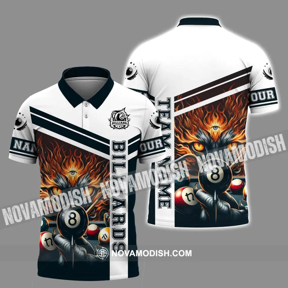 Unisex Shirt - Custom Name Sport Shirt Billiard Three Eyes Polo Shirt / S T-shirt