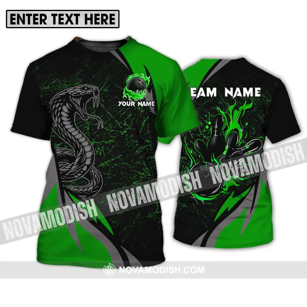 Unisex Shirt - Custom Name Sport Shirt Black Snake Bowling T-Shirt / S T-shirt