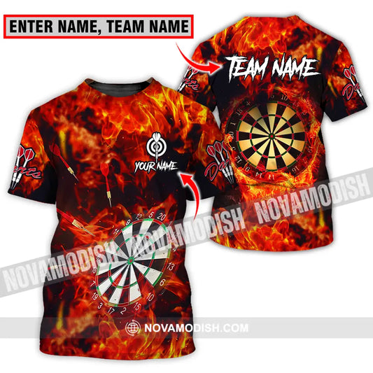 Unisex Shirt - Custom Name Sport Shirt Fire Darts T-shirt