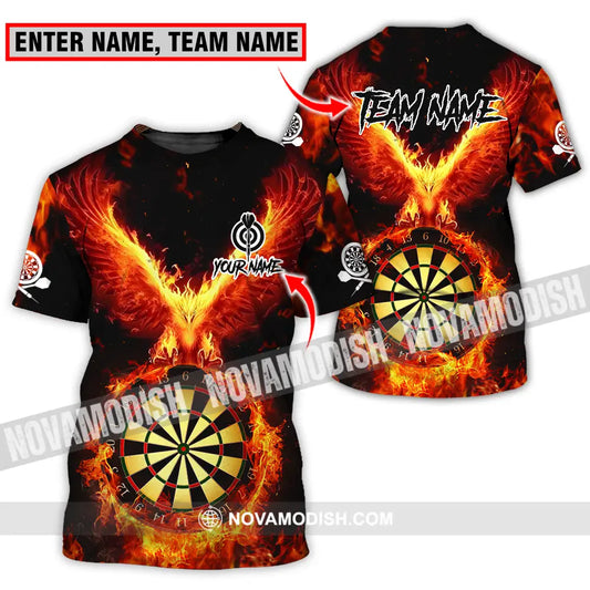 Unisex Shirt - Custom Name Sport Shirt Fire Eagle Darts Player T-shirt
