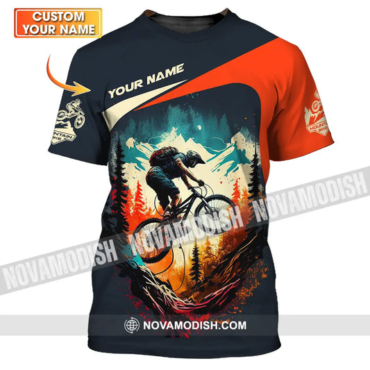 Unisex Shirt - Custom Name Sport Shirt For Mountain Bike Cool Player T-shirt