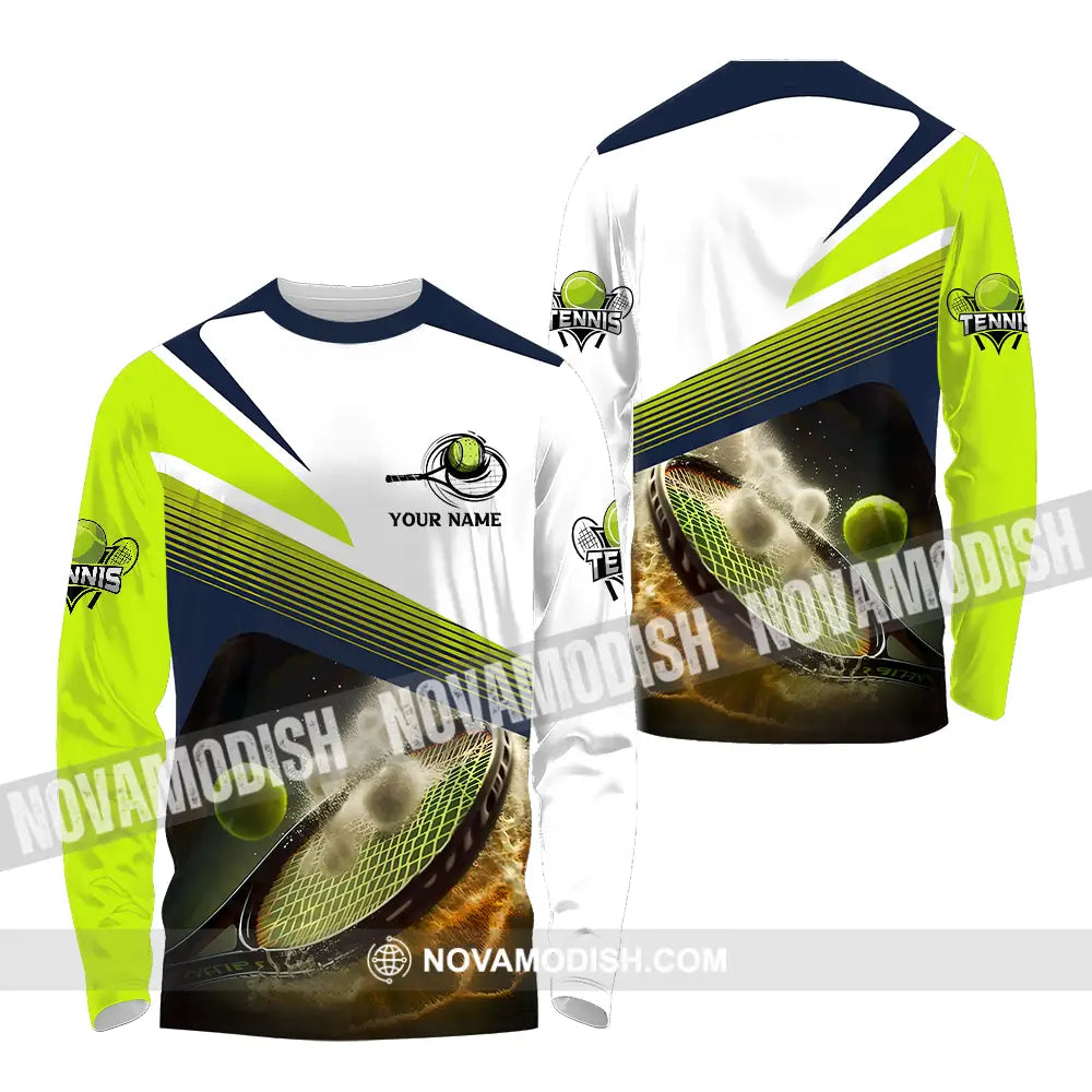 Unisex Shirt - Custom Name Sport Shirt Tennis Lover Long Sleeve Shirt / S T-shirt