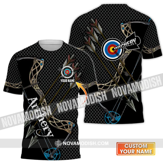 Unisex Shirt - Custom Name Sport Shirt Three Arrows Archery T-shirt