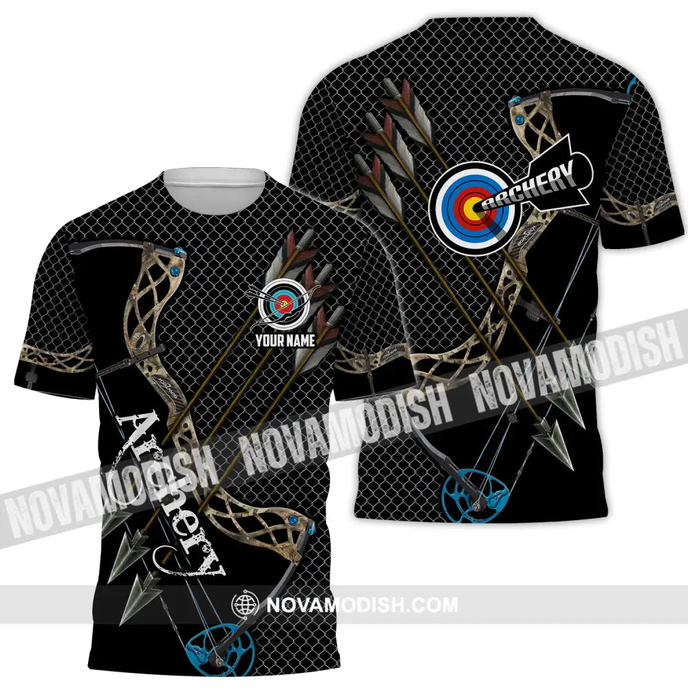 Unisex Shirt - Custom Name Sport Shirt Three Arrows Archery T-Shirt / S T-shirt