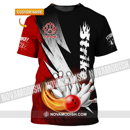Unisex Shirt - Custom Name Strike Bowling Sport Shirt T-shirt