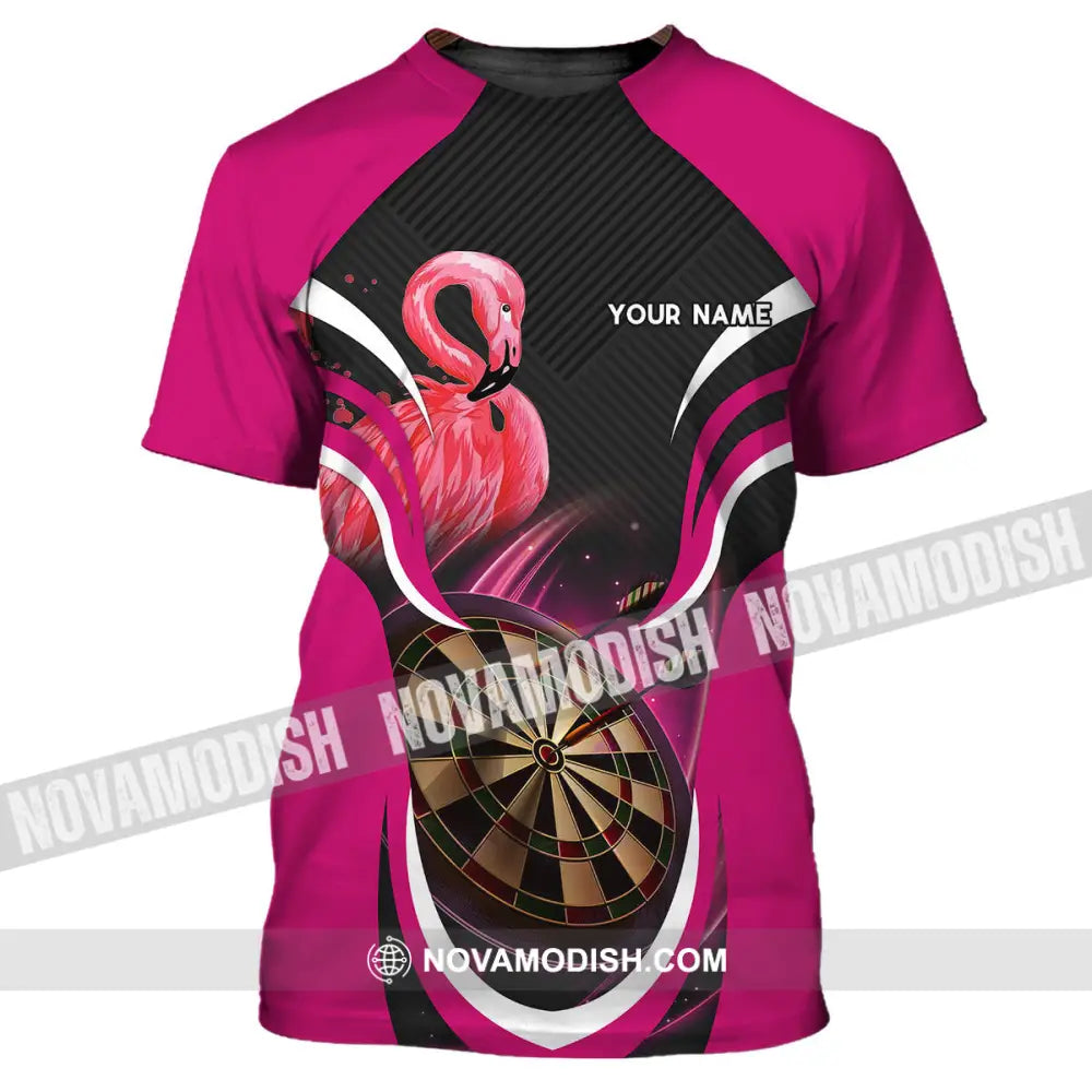 Unisex Shirt - Custom Name T-Shirt Darts Player Flamingo T-shirt