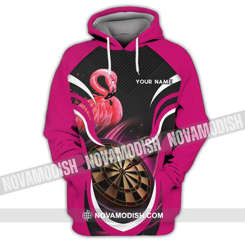Unisex Shirt - Custom Name T-Shirt Darts Player Flamingo T-shirt