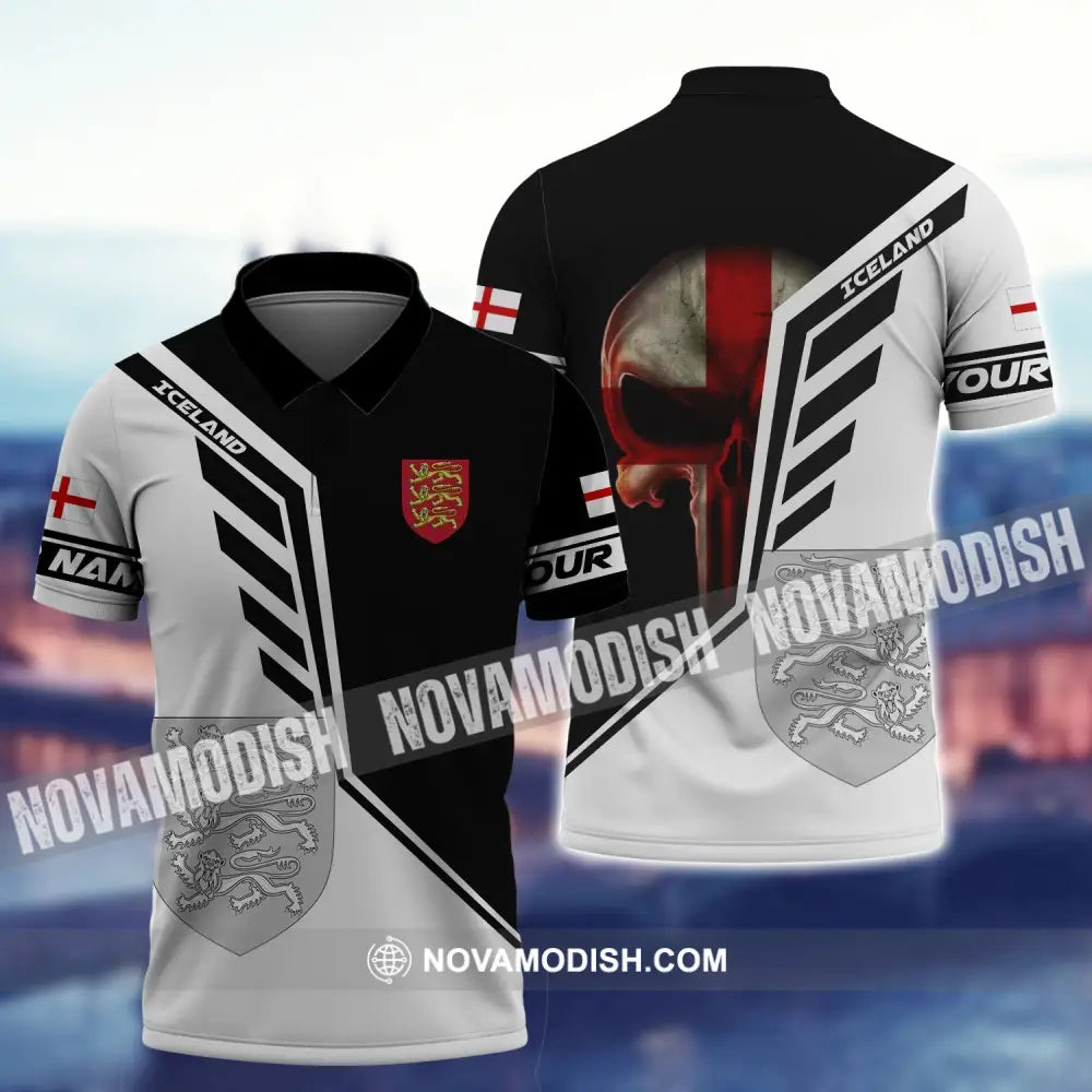 Unisex Shirt - Custom Name T-Shirt England Iceland Polo Shirt / S T-shirt