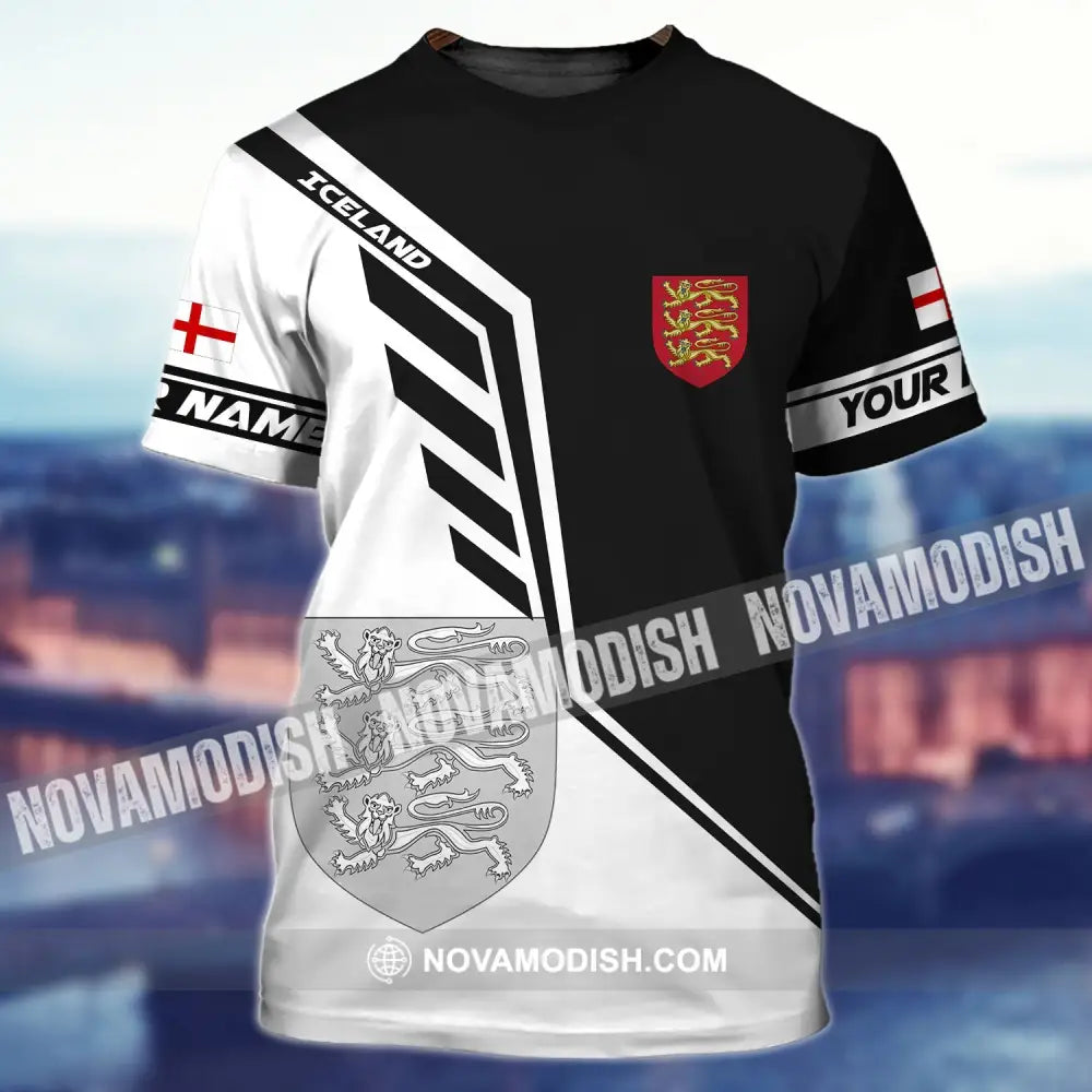 Unisex Shirt - Custom Name T-Shirt England Iceland T-Shirt / S T-shirt