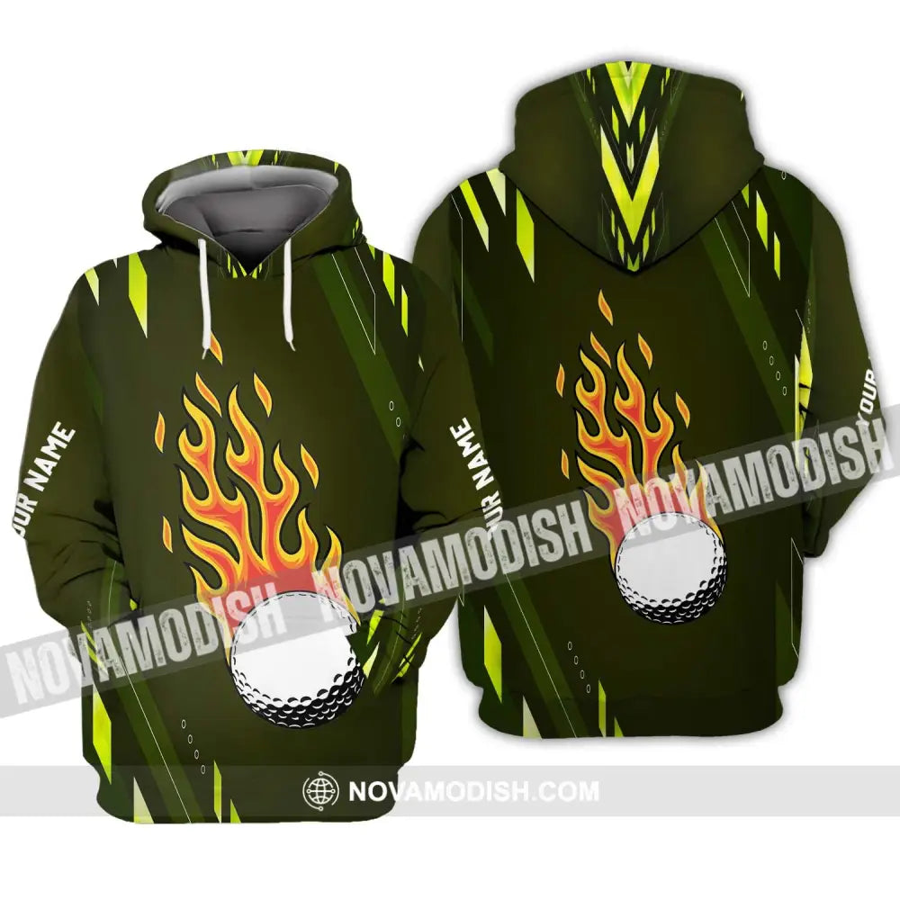 Unisex Shirt - Custom Name T-Shirt Fire Gold Ball Hoodie / S T-shirt