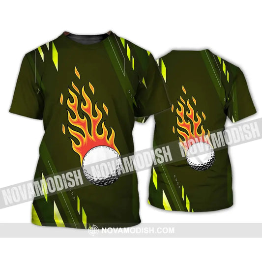 Unisex Shirt - Custom Name T-Shirt Fire Gold Ball T-Shirt / S T-shirt
