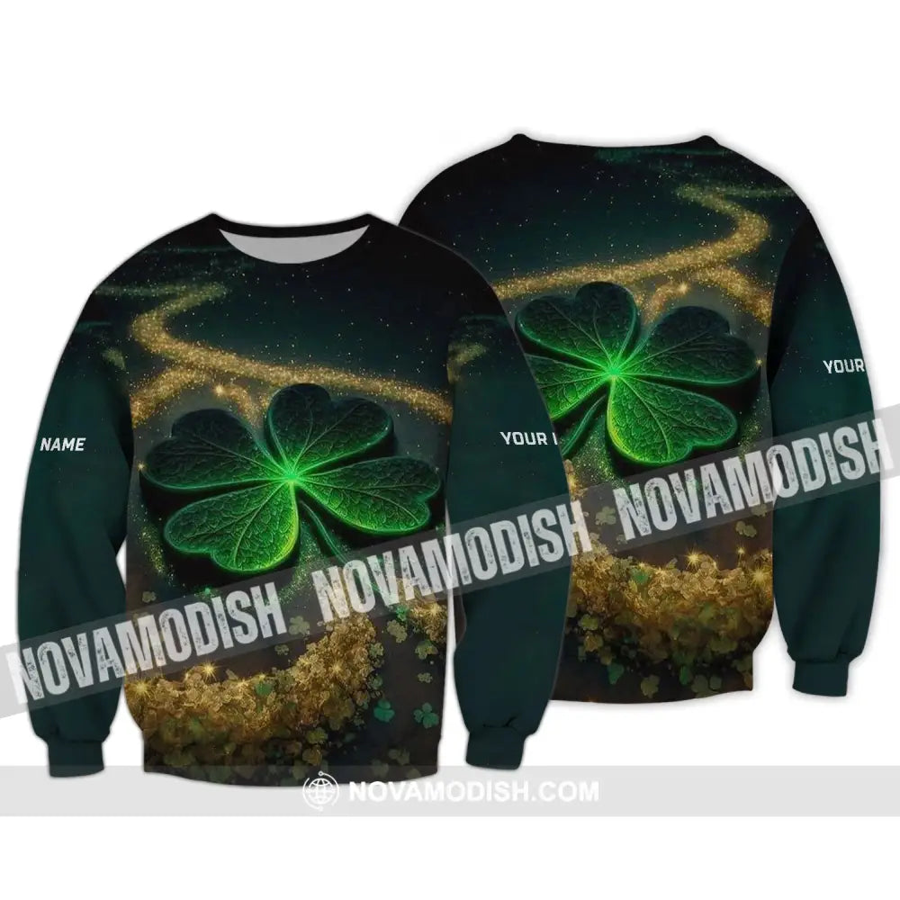 Unisex Shirt - Custom Name T-Shirt - Four-Leaf Clover Shirt Long Sleeve / S T-shirt