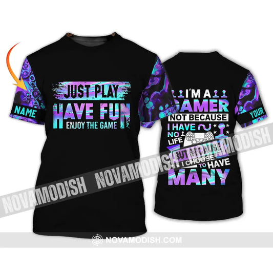 Unisex Shirt - Custom Name T-Shirt Just Play Have Fun Enjoy The Game T-shirt
