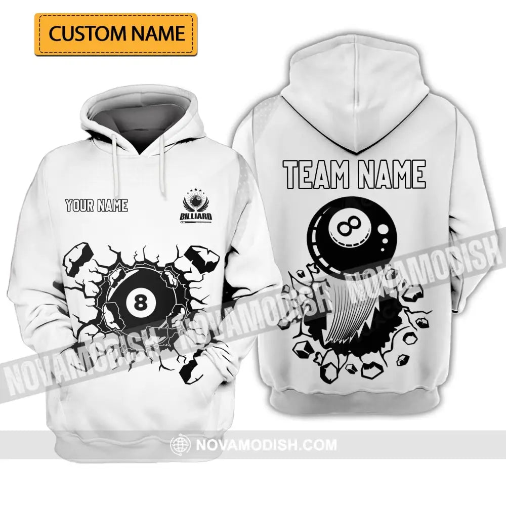 Unisex Shirt - Custom Name T-Shirt - Personalized Billiards Shirt - Billiards Clothing T-shirt