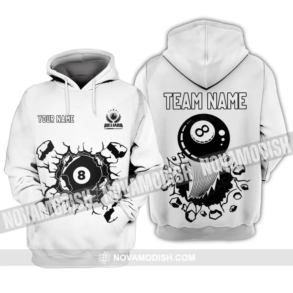 Unisex Shirt - Custom Name T-Shirt - Personalized Billiards Shirt - Billiards Clothing Hoodie / S T-shirt