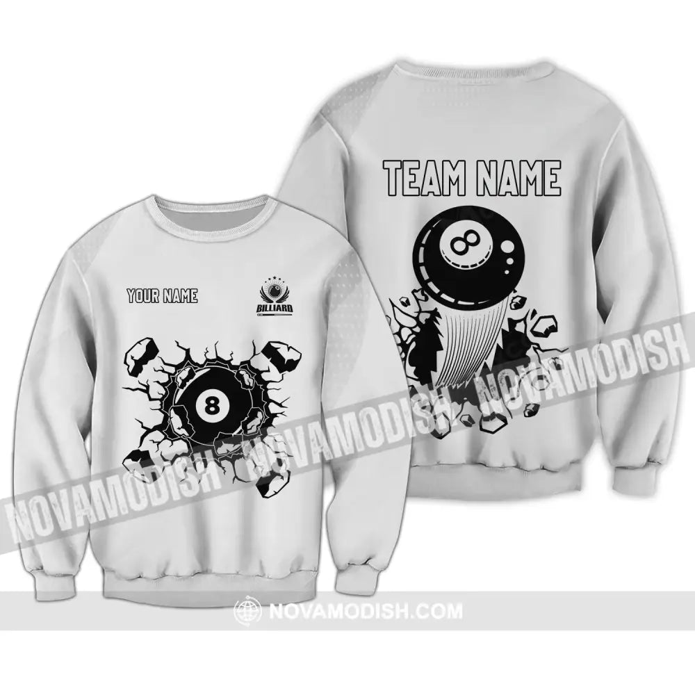 Unisex Shirt - Custom Name T-Shirt - Personalized Billiards Shirt - Billiards Clothing Long Sleeve / S T-shirt