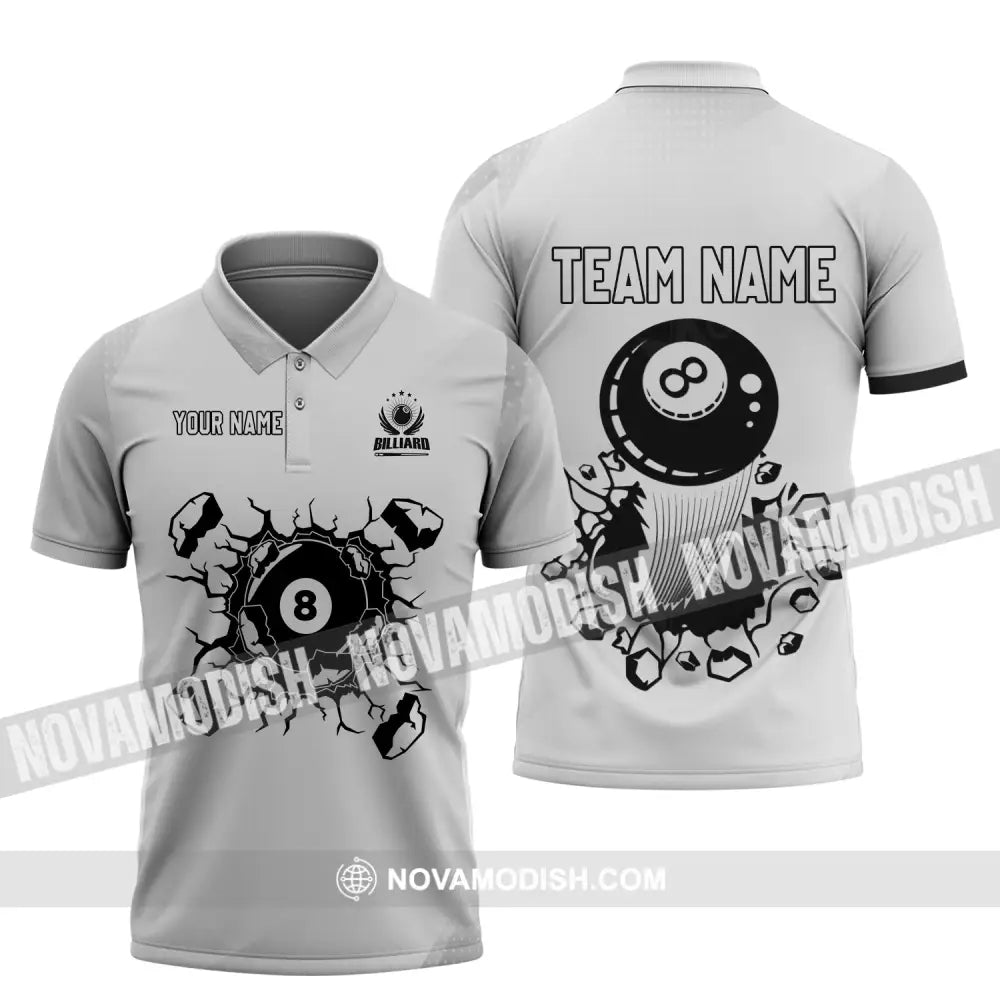 Unisex Shirt - Custom Name T-Shirt - Personalized Billiards Shirt - Billiards Clothing Polo Shirt / S T-shirt