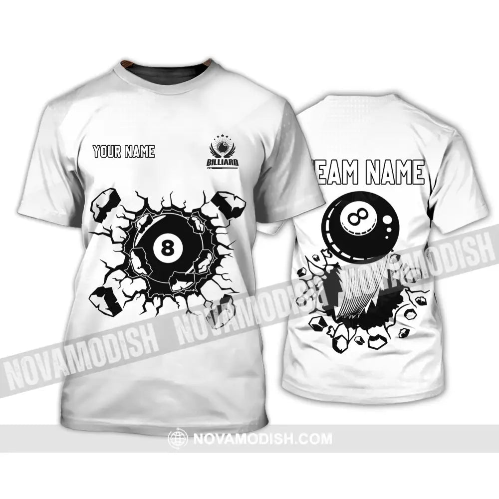 Unisex Shirt - Custom Name T-Shirt - Personalized Billiards Shirt - Billiards Clothing T-Shirt / S T-shirt
