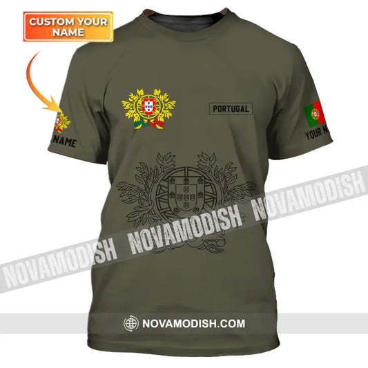 Unisex Shirt - Custom Name T-Shirt - Portugal Name Clothing Portugal Coat Of Arms T-shirt