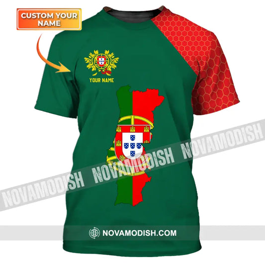 Unisex Shirt - Custom Name T-Shirt - Portugal Name Clothing Portugal Map T-shirt