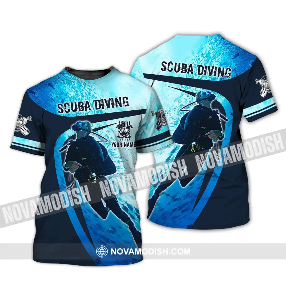 Unisex Shirt - Custom Name T-Shirt - Scuba Diving Oxygen Mask Clothing T-Shirt / S T-shirt