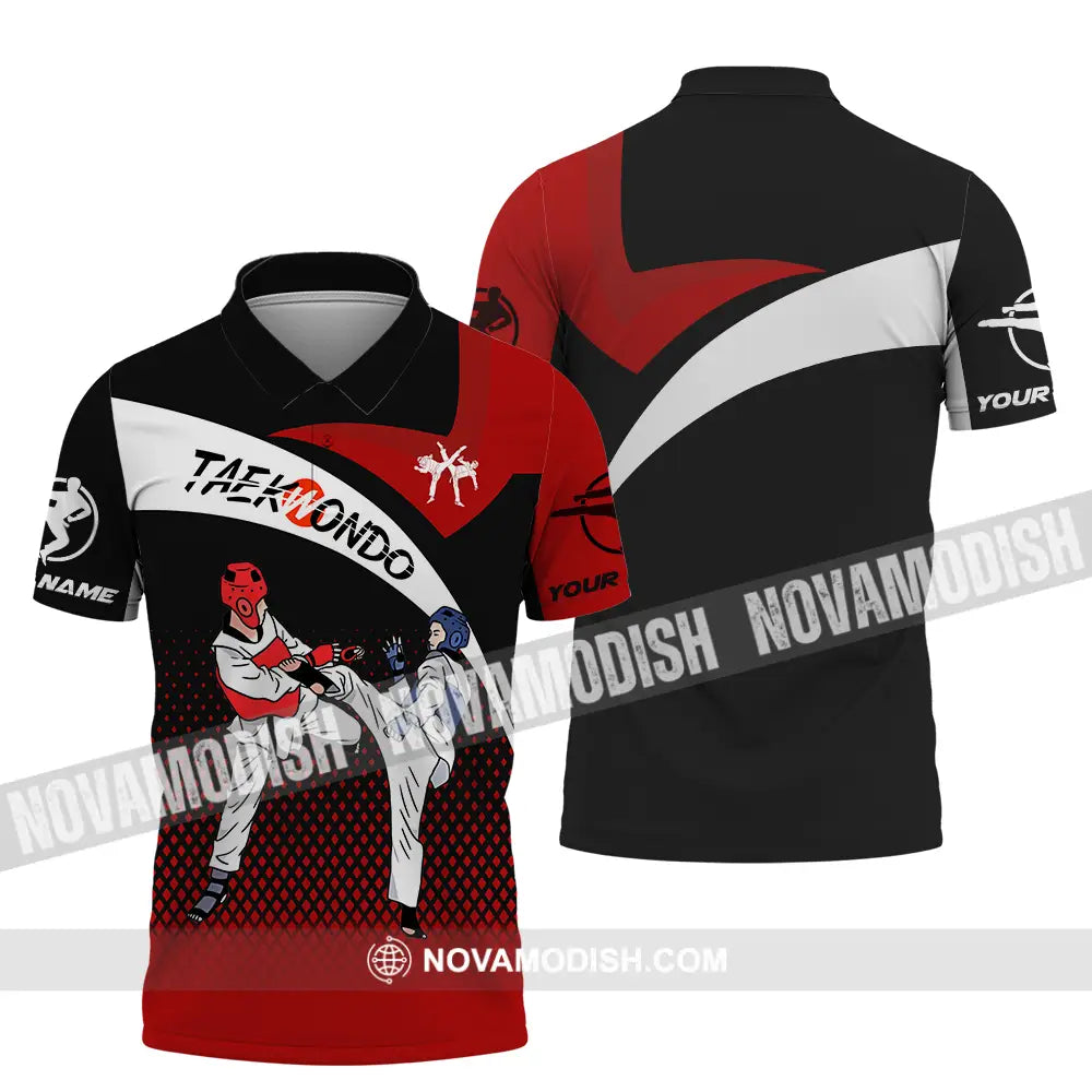 Unisex Shirt - Custom Name Shirt Taekwondo Fighters Polo Shirt / S T-shirt
